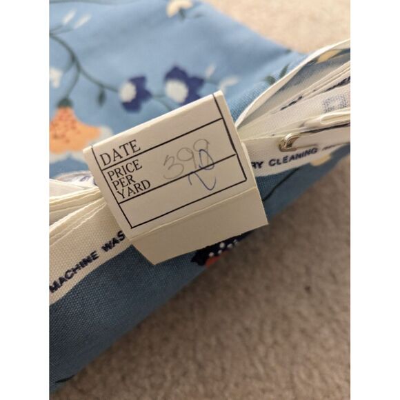 Waverly Tanglewood Fabric Blue 3.25 Yds 48W New Country Cottage Classic - Picture 5 of 6